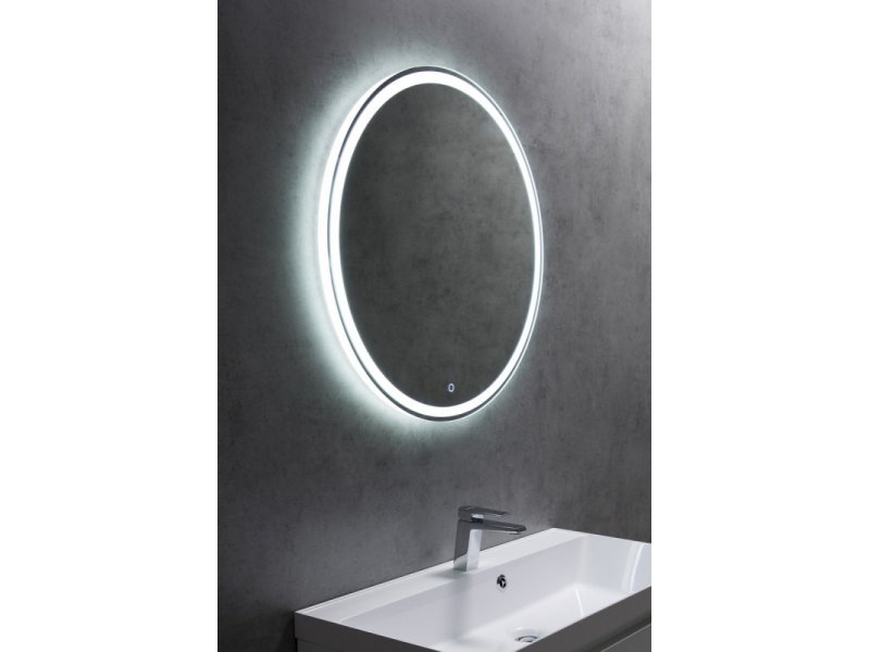 Купить Зеркало BelBagno SPC-RNG-700-LED-TCH-WARM 70 см со встроенным светильником, сенсорным выключателем и подогревом
