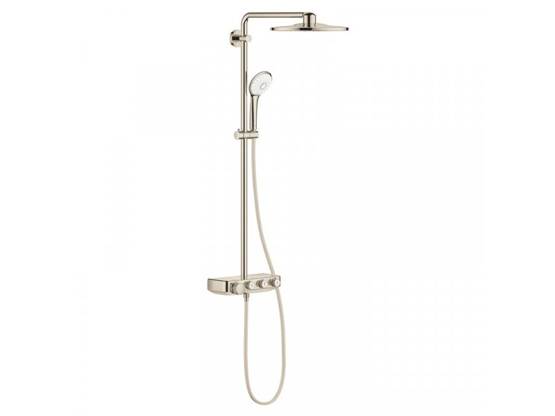 Купить Душевая система с термостатом Grohe Euphoria SmartControl 310 DUO 26507BE0, цвет верхнего душа никель глянец