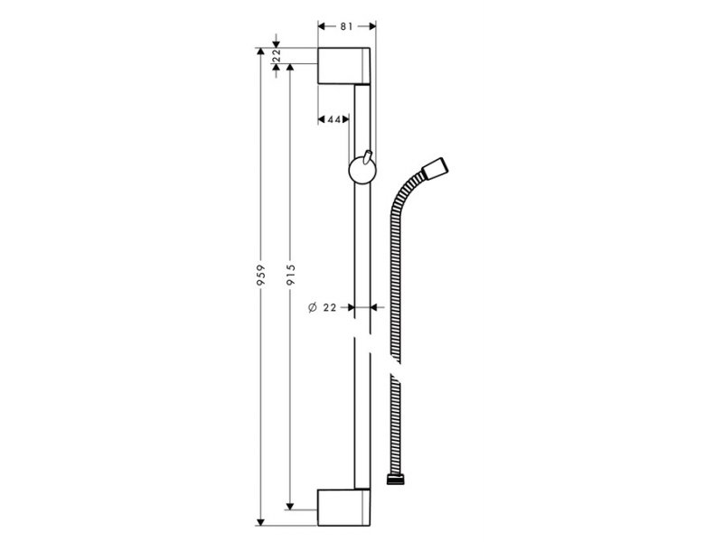Купить Душевая штанга Hansgrohe Crometta Unica 27614000, шланг 90 см