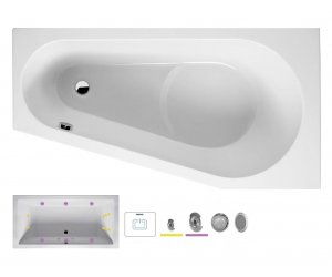 Ванна гидромассажная Riho Delta 150 x 80 см, FLOW, левая/правая