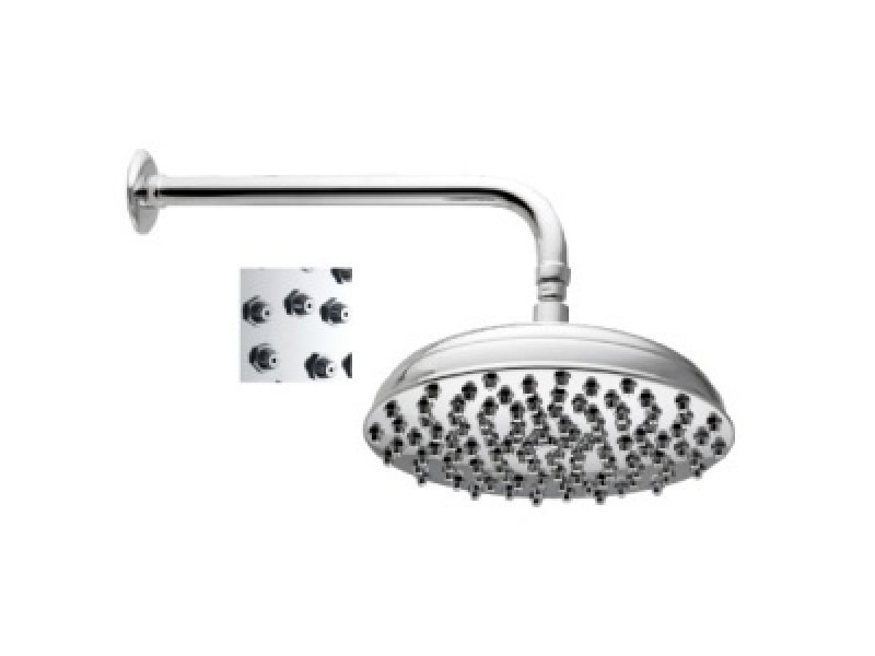 Купить Верхний душ Nicolazzi Classic 5703 CR 20, d-200 мм, 1 режим струи, с держателем, хром