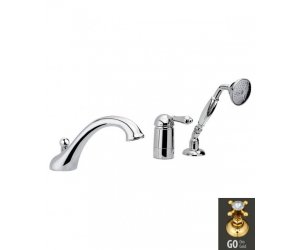Смеситель Nicolazzi Classico Monokomandi 3414GO76 для душа, золото, ручки P.M. BLANC