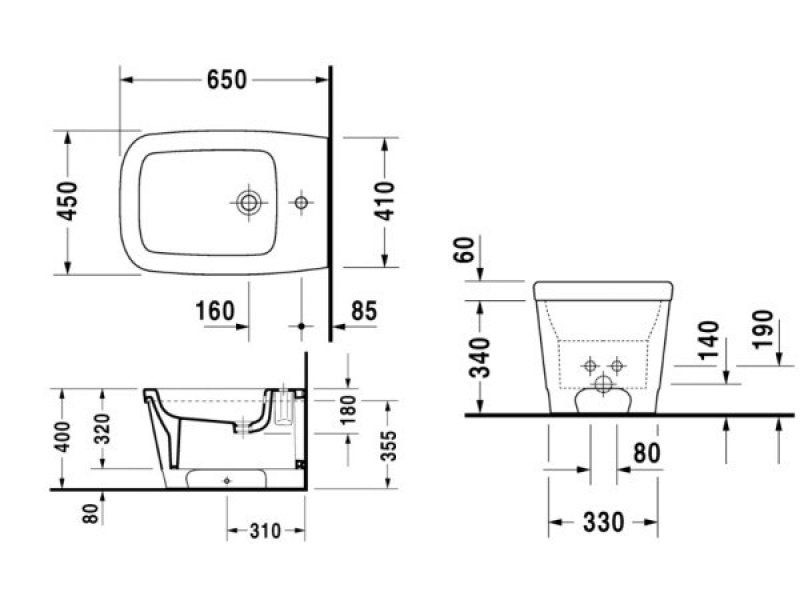 Купить Биде Duravit Esplanade 2261100000 напольное