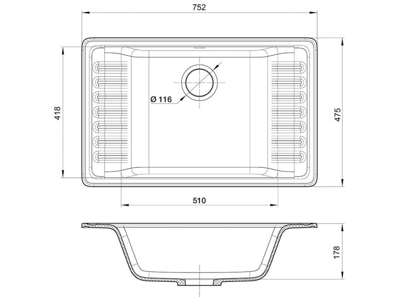 Купить Кухонная мойка GranFest Quarz Z 71, 75.2 x 47.5 см, терракот