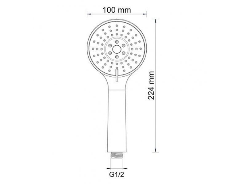 Купить Душевая лейка WasserKRAFT A002, 3-функциональная, хром, Ø85 мм