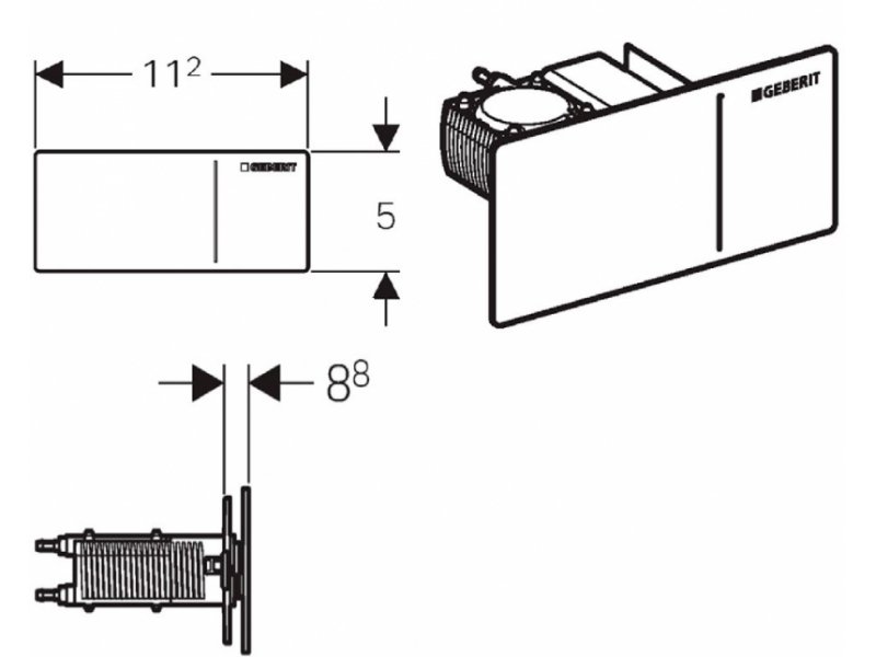 Купить Клавиша смыва Geberit Sigma Type 70 115.630.SQ.1, темно-коричневое стекло