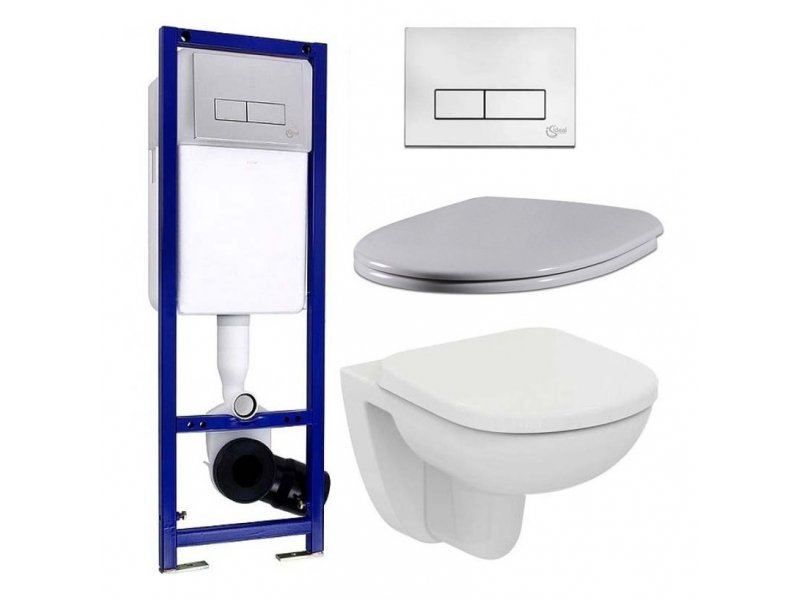 Купить Инсталляция Ideal Standard W3710AA с унитазом Tempo Rimless T331101, сиденье микролифт, панель смыва, комплект, W990101