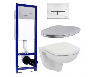 Инсталляция Ideal Standard W3710AA с унитазом Tempo Rimless T331101, сиденье микролифт, панель смыва, комплект, W990101