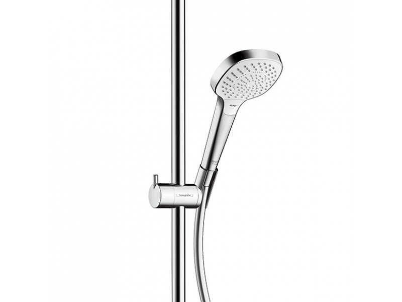 Купить Душевая система Hansgrohe Croma Select E Showerpipe поворотная со смесителем 27258400, белый/хром