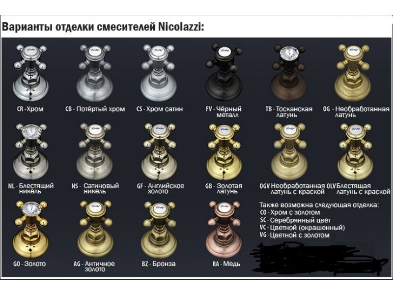 Купить Смеситель Nicolazzi Cristallo 2009GO22 для раковины на три отверстия, золото