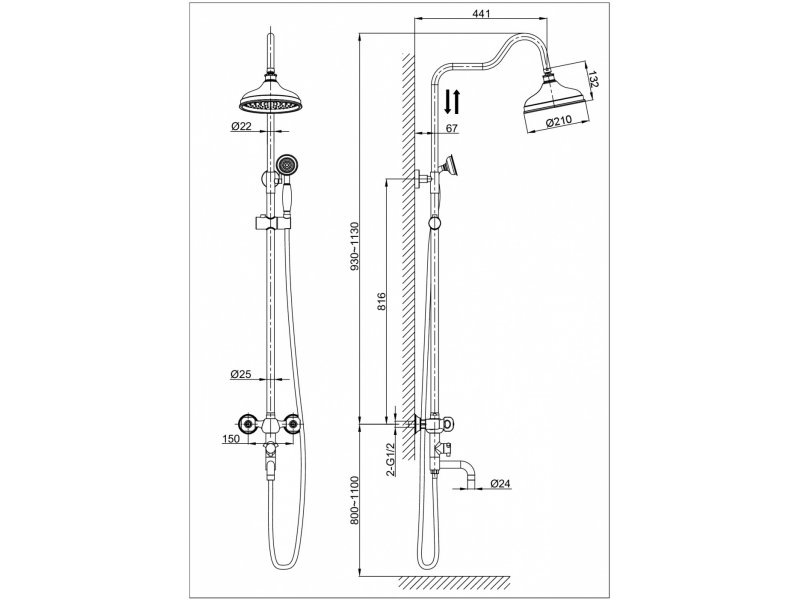 Купить Душевая система D&K Kassel Hessen DA1424701D08