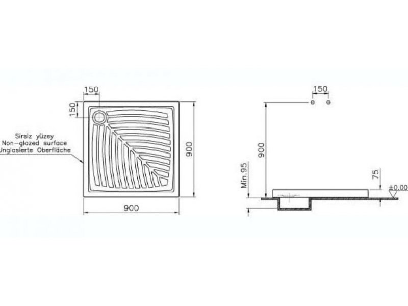 Купить Душевой поддон Vitra Arkitek 90 x 90 см, 4096L003-0578, квадратный