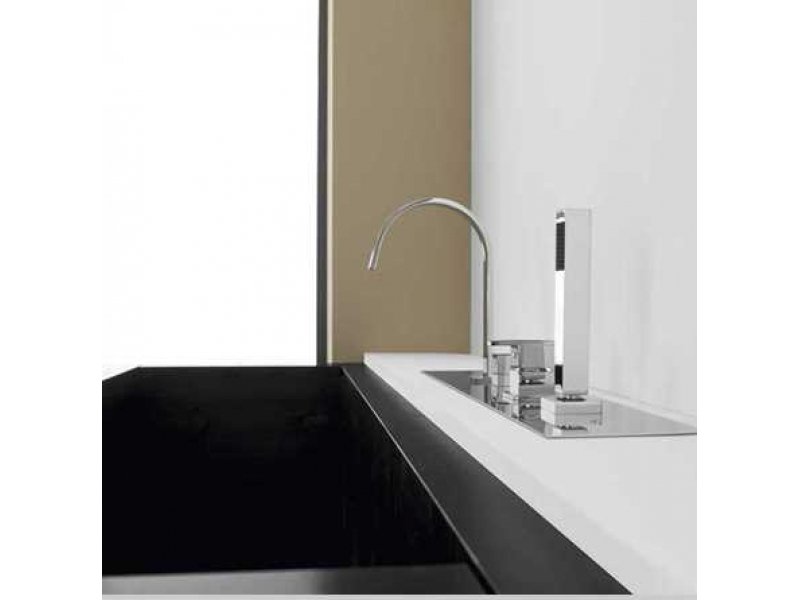 Купить Смеситель Bandini Ice Cube 2 766140PN05LR для ванны/душа, никель/ручка белый дуб