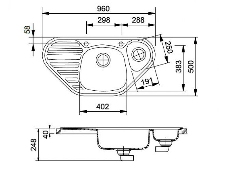Купить Мойка угловая Franke CALYPSO COG 651 E, 114.0185.002, гранит, установка сверху, цвет графит, 96*50 см