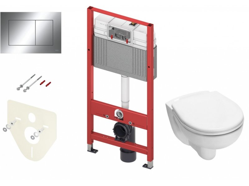 Купить Инсталляция TECE Base 9400412.WC1 с унитазом TECE V04 с кнопкой смыва TECEnow, хром глянцевый