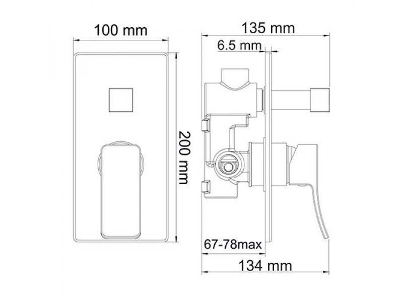 Купить Смеситель скрытого монтажа WasserKRAFT Aller 10641WHITE, для ванны и душа, белый/хром