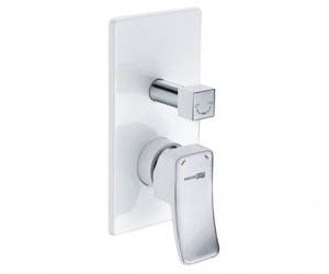Смеситель скрытого монтажа WasserKRAFT Aller 10641WHITE, для ванны и душа, белый/хром