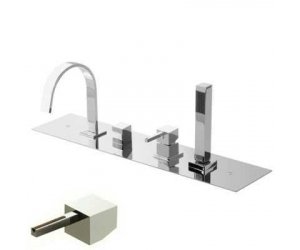 Смеситель Bandini Ice Cube 2 766140SN05LW для ванны/душа, никель/ручка венге