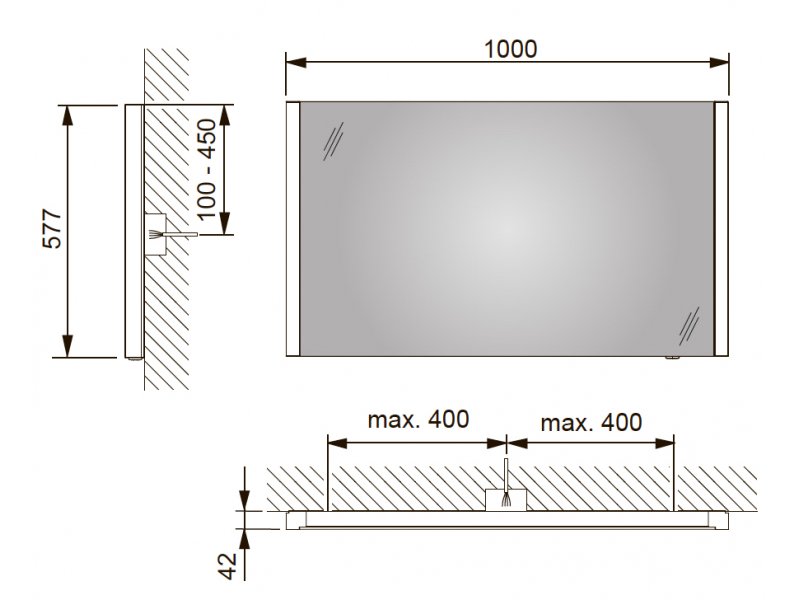 Купить Зеркало Keuco Royal Reflex New 14296 003000 100x57.7x4.2 см со светодиодной подсветкой