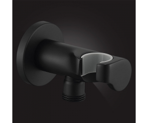 Подключение для душевого шланга Elghansa WS-6K-Black, с боковым держателем лейки, черный