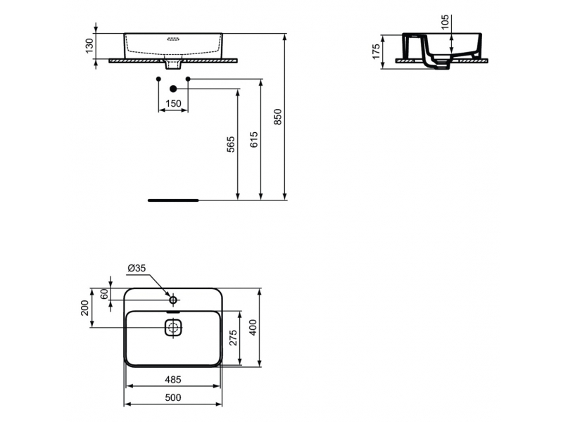 Купить Раковина Ideal Standard Strada II Vessel 50 см, белый, T296601