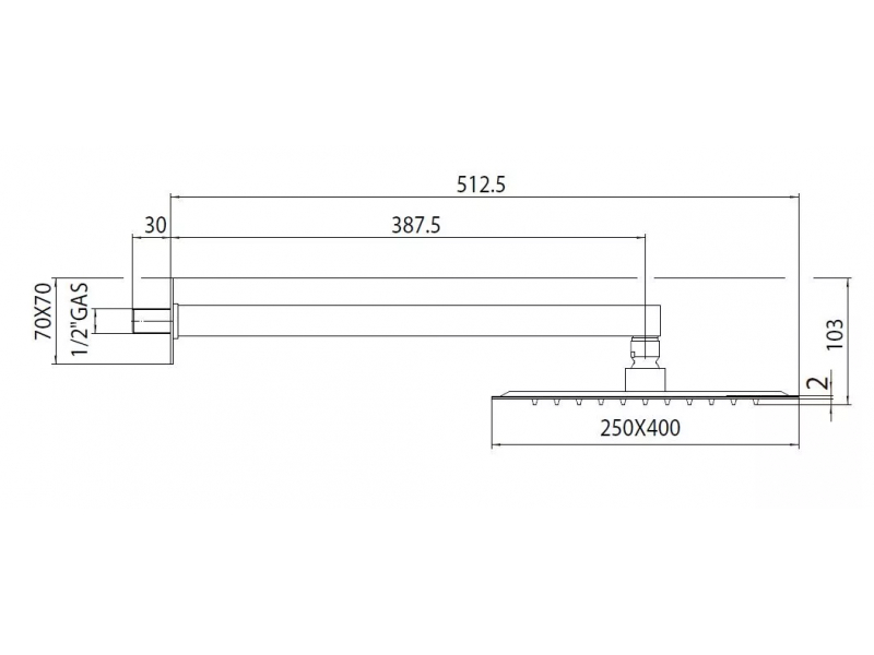 Купить Верхний душ Bossini Twiggy H69587H.030, хром