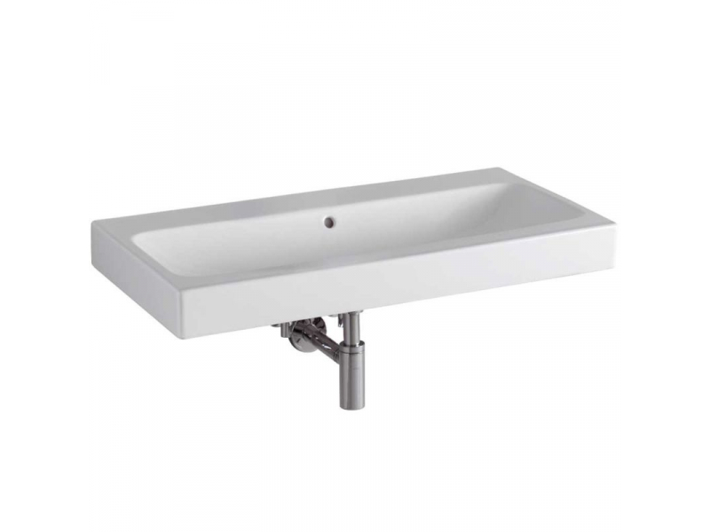 Купить Раковина Geberit iCon 124093000, 90 х 48,5 см, с переливом по центру, без отверстия под смеситель, белая