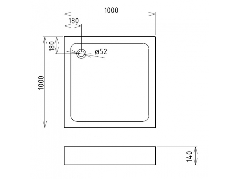 Купить Душевой поддон Gemy ST16T 100 x 100 см, квадратный, белый