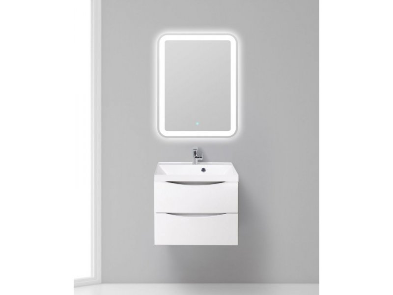 Купить Тумба под раковину BelBagno Marino MARINO-600-2C-SO-BL-P, 60 х 45 х 55 см, Bianco Lucido - белый глянец