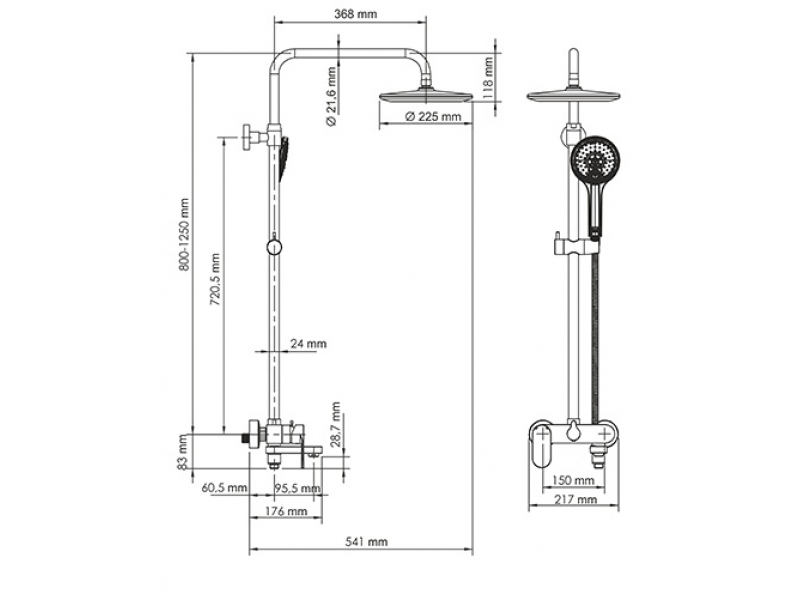 Купить Душевая система WasserKRAFT A17401, покрытие Soft-touch
