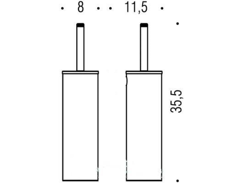 Купить Ершик Colombo Basic B2706, с колбой, напольный 35.5см, хром