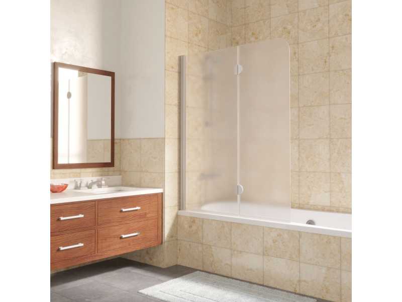 Купить Шторка на ванну Vegas Glass E2V Lux 0120 07 10, профиль - матовый хром, стекло – сатин, 120*150,5 см