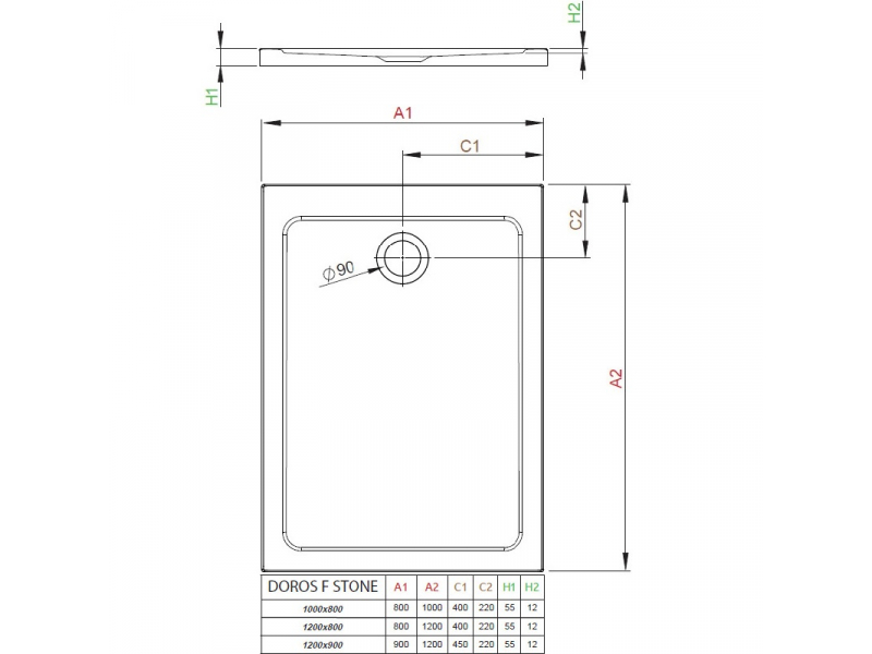 Купить Поддон для душа Radaway Doros F, 100 x 80 см, прямоугольный, SDRF1080-01-04S
