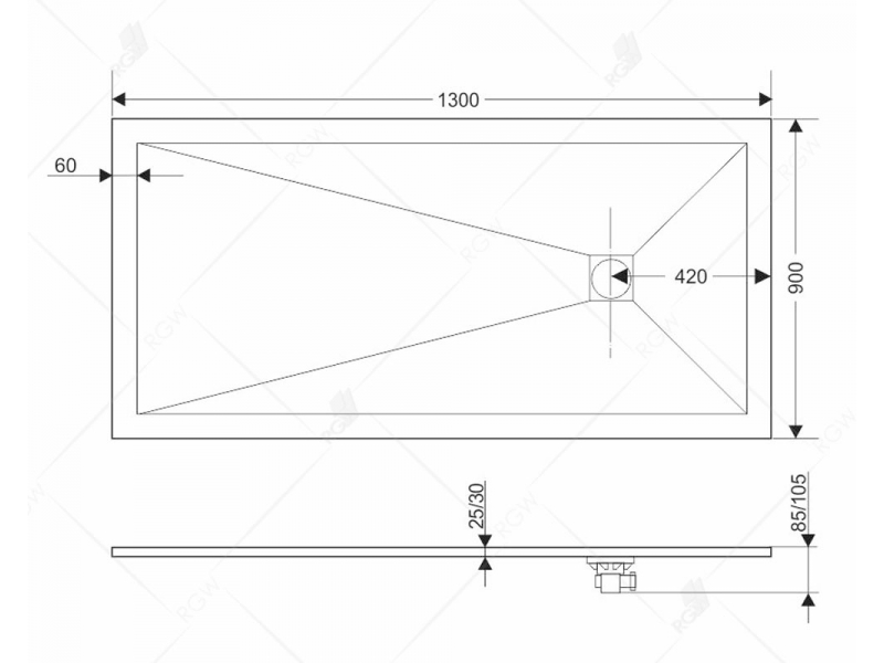 Купить Душевой поддон RGW ST-G 90 x 130 см, 16152913-02