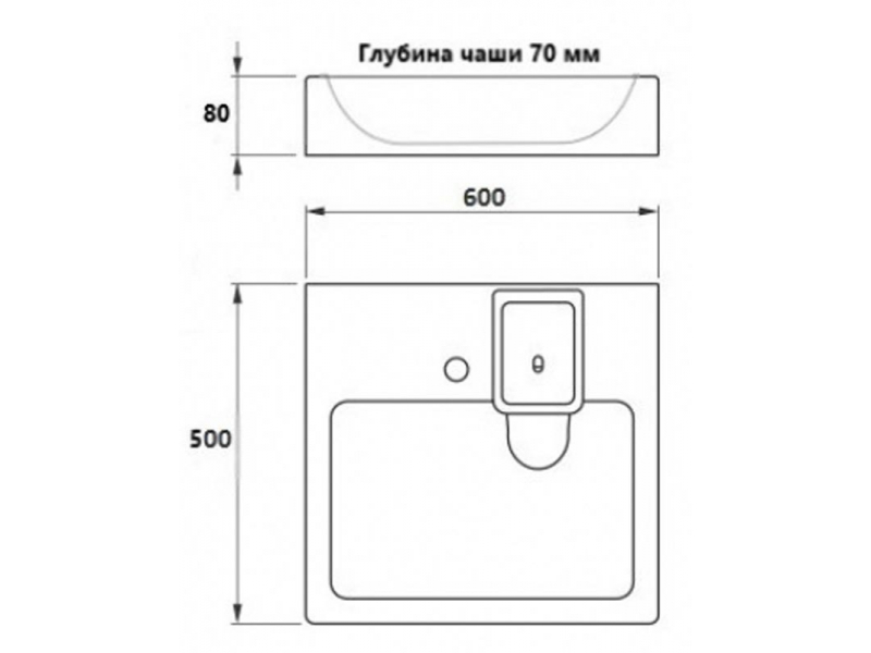 Купить Раковина Санта Лидер 60 x 50 см над стиральной машиной (900102)