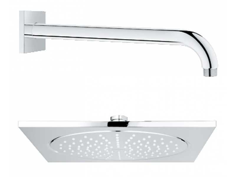 Купить Верхний душ Grohe Rainshower® F-Series 26060000, 25,4х25,4 см, 2 режима струи, с держателем