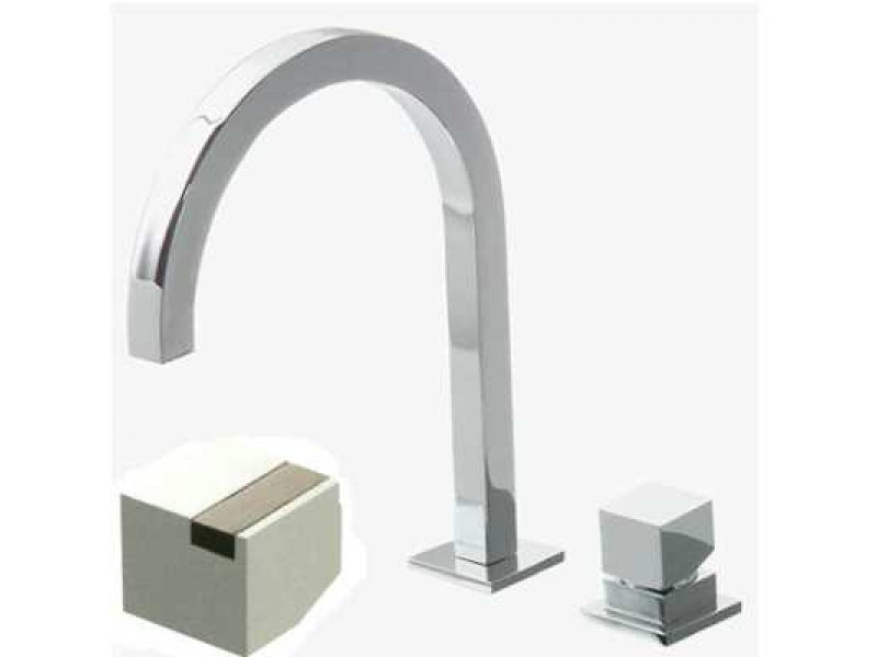 Купить Смеситель Bandini Ice Cube 750720SN01LR для раковины, матовый никель/ручка белый дуб