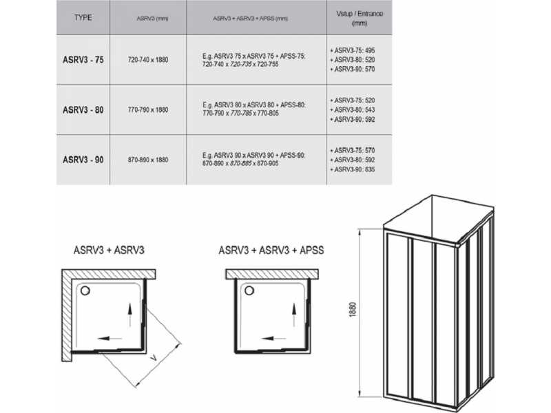 Купить Душевая дверь Ravak Supernova ASRV3-80, профиль сатин, витраж грейп, 15V40U02ZG