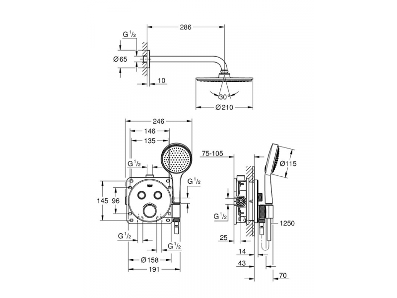 Купить Душевая система Grohe Grohtherm SmartControl 34743000, хром