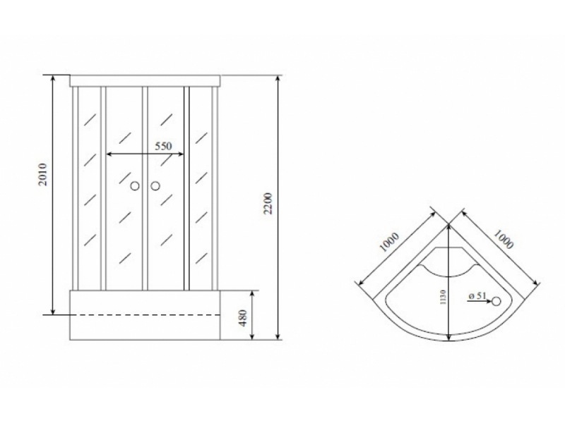 Купить Душевая кабина Timo Standart Т-6600 Silver 100 x 100 см, с крышей, с донным клапаном, хром