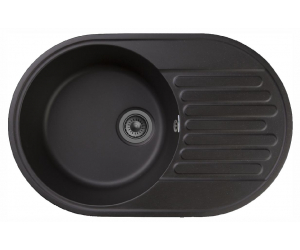 Кухонная мойка GranFest Quarz Z 18, 73.7 x 47.8 см, черный
