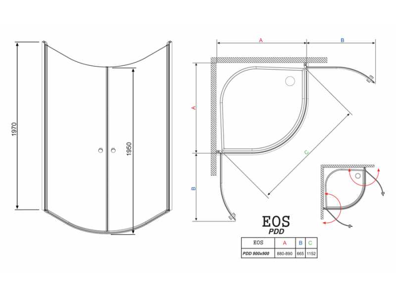 Купить Душевой уголок Radaway EOS PDD 90 х 90 х 197 см, интимато