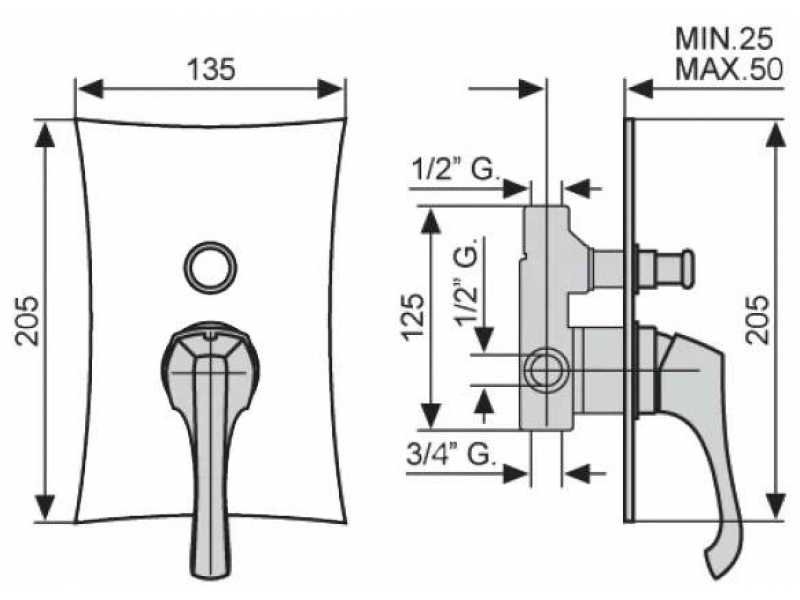 Купить Смеситель для душа Emmevi Ares 76019OR, золото