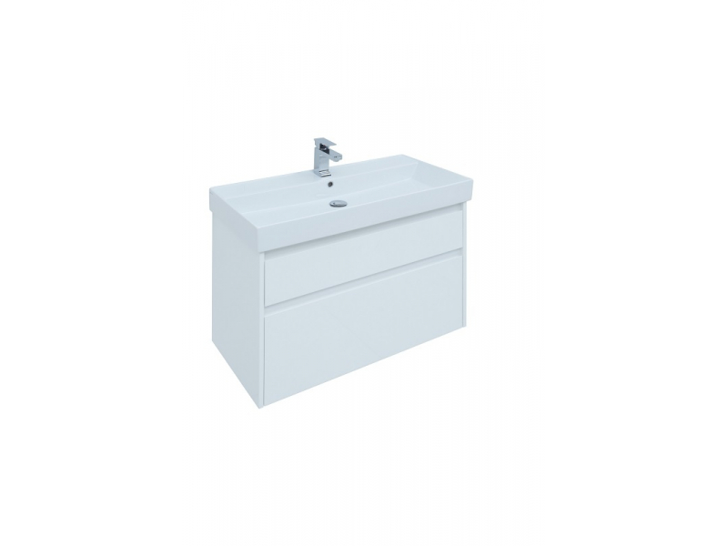 Купить Тумба под раковину Aquanet Nova Lite 90, 2 ящика, белый глянец (242268)