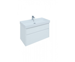 Тумба под раковину Aquanet Nova Lite 90, 2 ящика, белый глянец (242268)