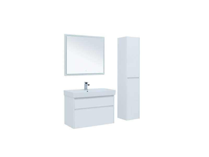 Купить Тумба под раковину Aquanet Nova Lite 90, 2 ящика, белый глянец (242268)