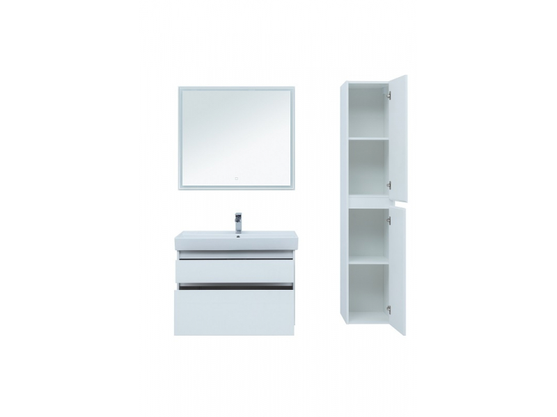 Купить Тумба под раковину Aquanet Nova Lite 90, 2 ящика, белый глянец (242268)