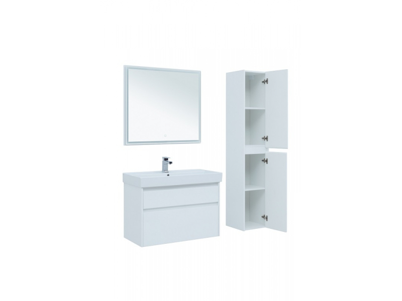 Купить Тумба под раковину Aquanet Nova Lite 90, 2 ящика, белый глянец (242268)