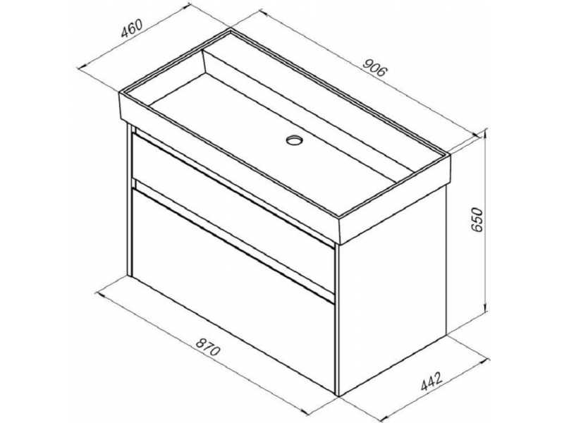 Купить Тумба под раковину Aquanet Nova Lite 90, 2 ящика, белый глянец (242268)