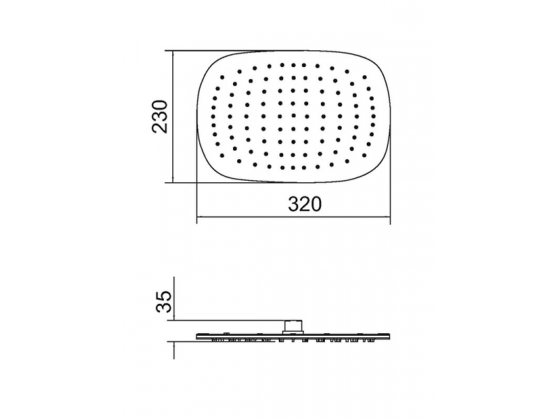 Купить Верхний душ Am.Pm Awe Oval F0500300, 32 x 23 см, 1 режим струи, без держателя